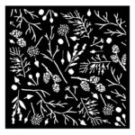 Stamperia Mix Media Stencil BRANCH PINECONE - Image 2