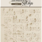 Stamperia Decorative Chips Golden Harmony WRITINGS 23pc
