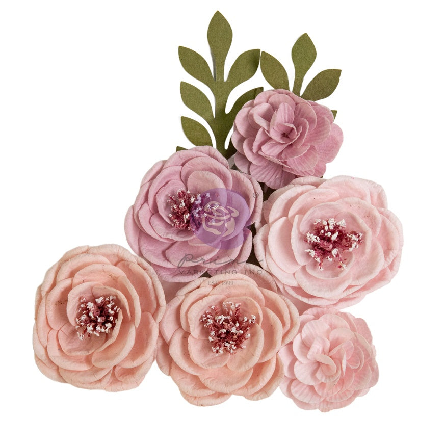 714839PR.jpg Prima MAGIC SPELL MOONLIGHT Pink Flowers 8pc - Image 1