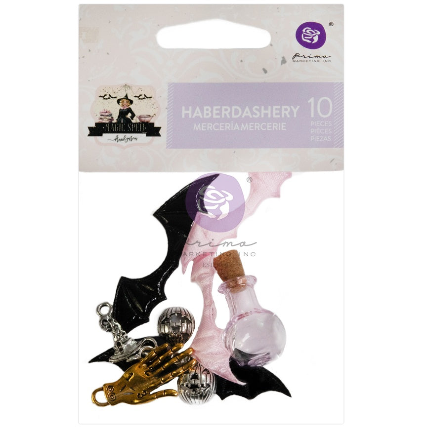 714841PK.jpg Prima MAGIC SPELL HABERDASHERY Charms Embellishments 10pc - Image 1