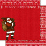 MERRY CHRISTMAS MASKED SANTA DS 12"X12" Scrapbook Paper
