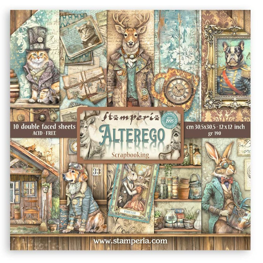 715104PK.jpg Stamperia ALTEREGO 12"X12" Scrapbooking Paper Pack 10pc - Image 1