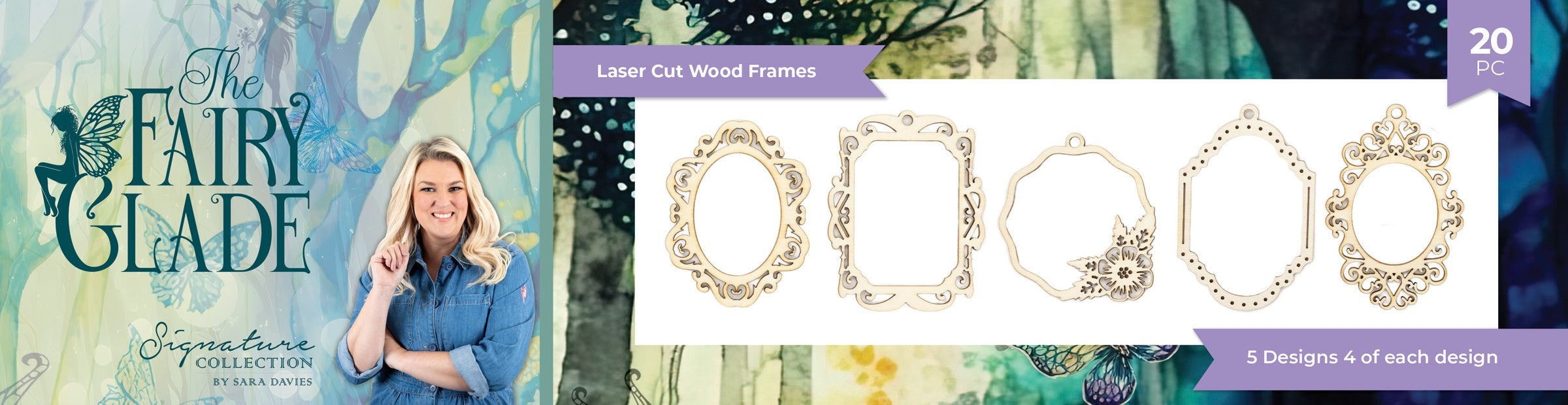 715276PK.jpg Crafter’s Companion THE FAIRY GLADE Laser Cut Wood Frames 20pc - Image 1