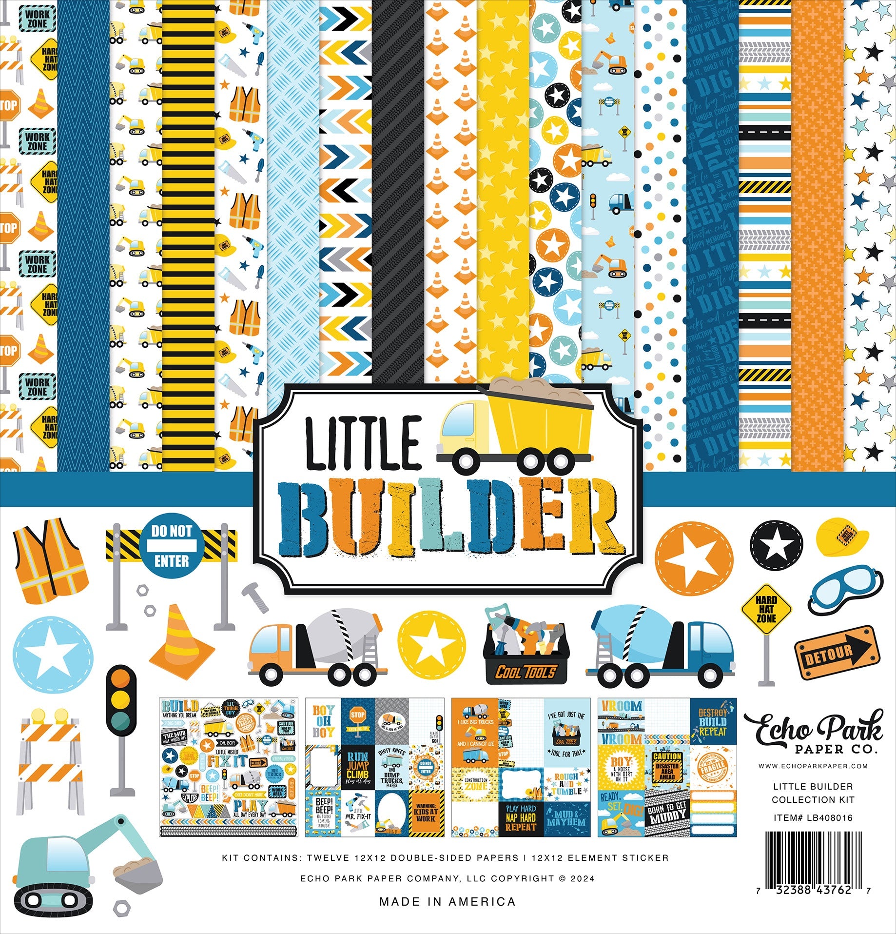 716210PK.jpg Echo Park LITTLE BUILDER 12"X12" Scrapbook Collection Kit - Image 1