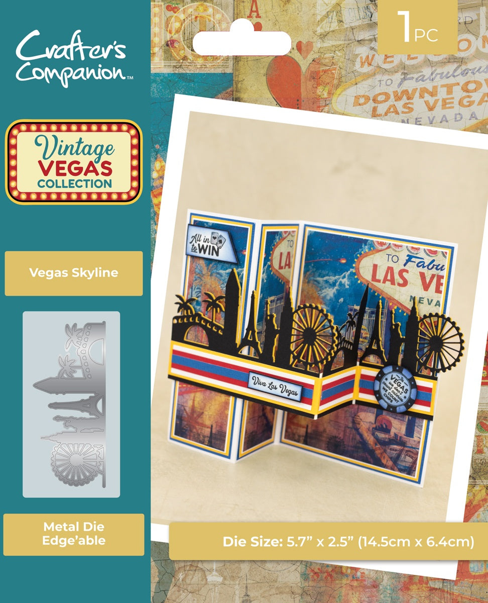 716396PK.jpg Crafter’s Companion Vintage Vegas VEGAS SKYLINE Metal Die 1pc - Image 1