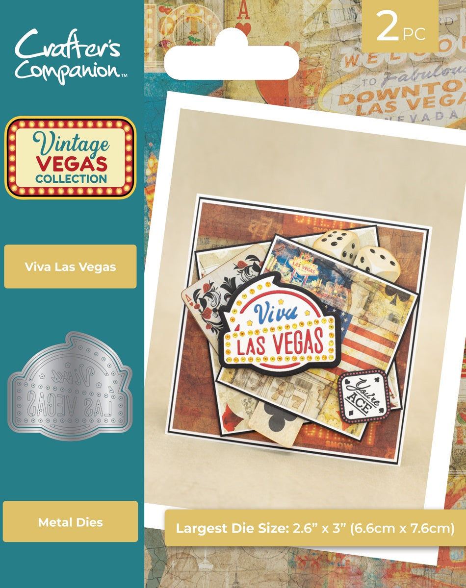 716397PK.jpg Crafter’s Companion Vintage Vegas VIVA LAS VEGAS Metal Dies 2pc - Image 1