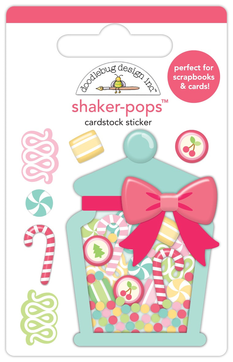 716893PK.jpg Doodlebug Shaker-Pops CHRISTMAS CANDY 3D Stickers - Image 1