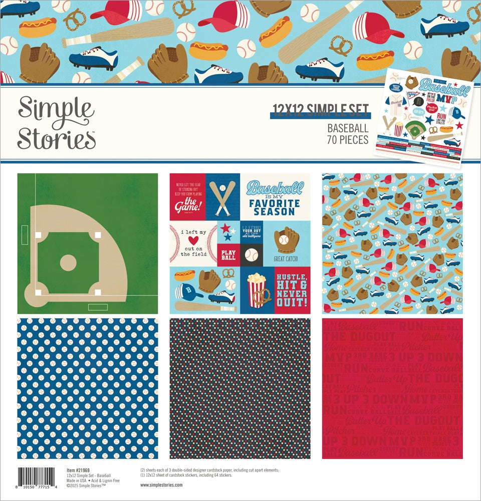 718319PK.jpg Simple Stories BASEBALL 12"X12" Simple Set - Image 1