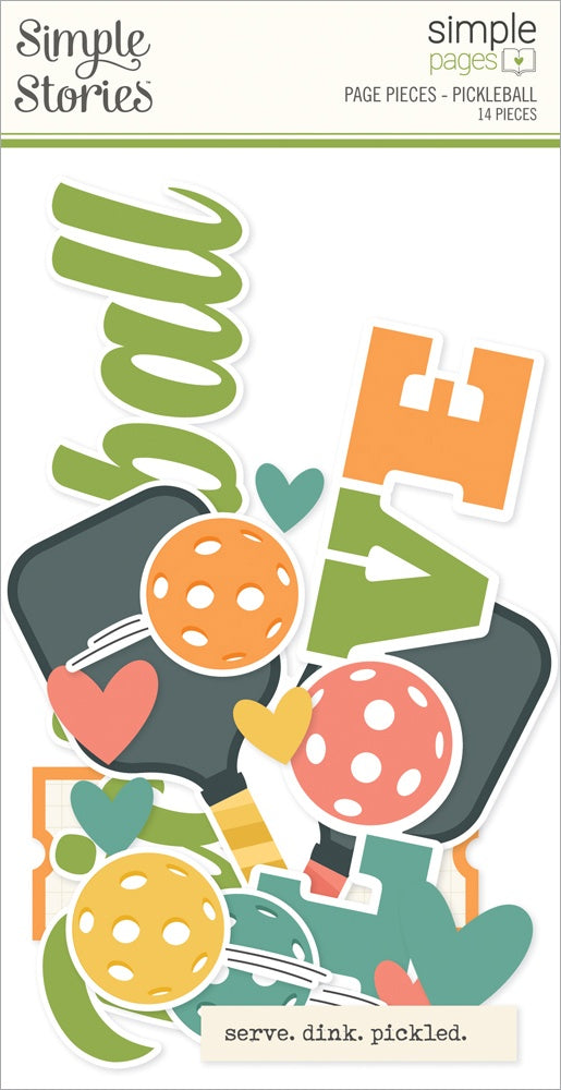 718359PK.jpg Simple Stories Simple Pages PICKLEBALL Page Pieces 14pc - Image 1