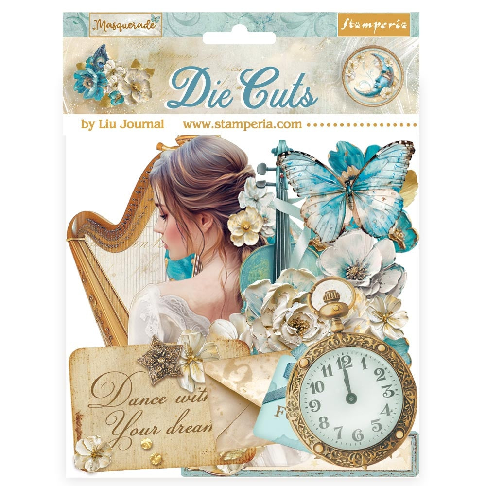 718927PK.jpg Stamperia MASQUERADE Chipboard Die Cuts - Image 1