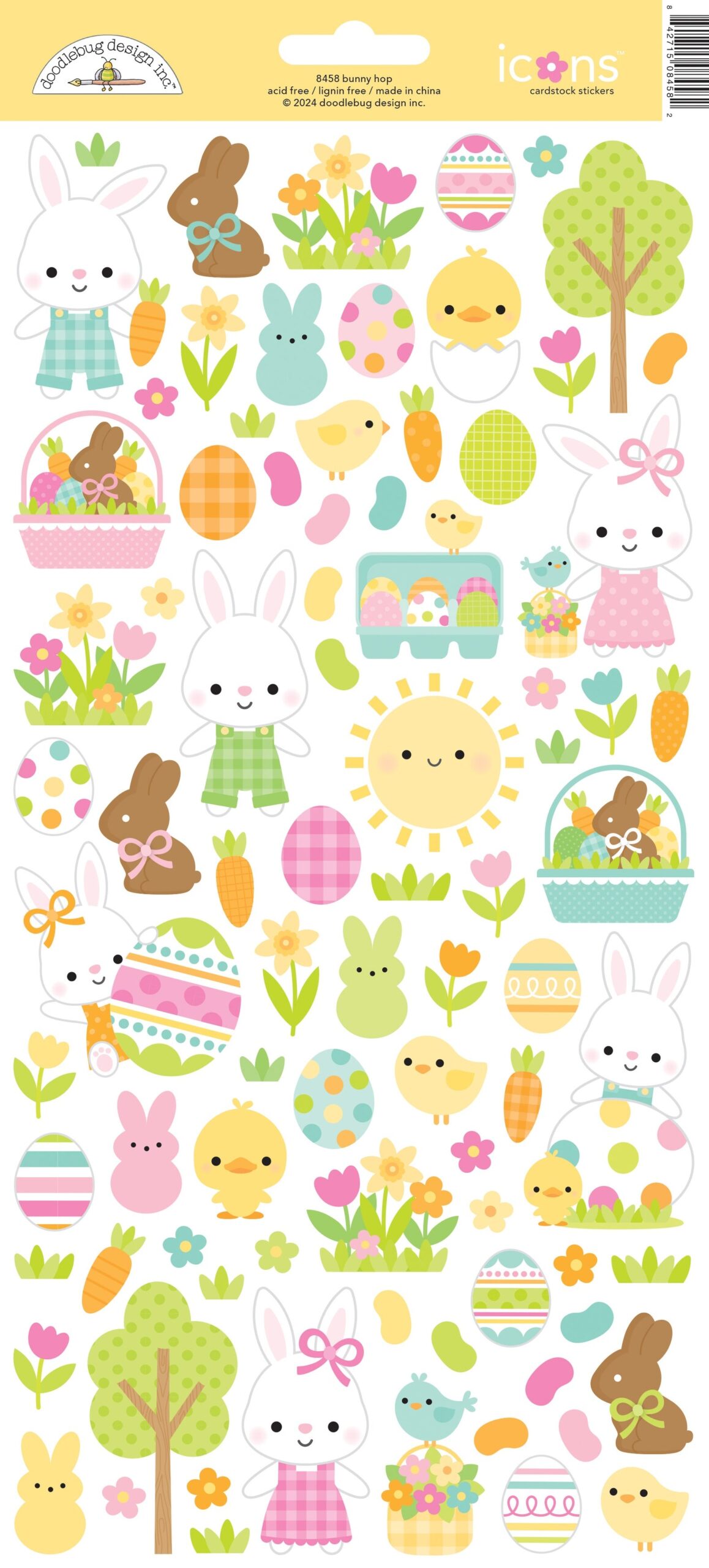 71F49E89-7969-4A2D-8EC9-512FD731D21C.jpg Doodlebug Bunny Hop Icons BUNNY HOP Cardstock Stickers - Image 1