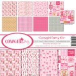 Reminisce COWGIRL PARTY KIT 12"X12" Scrapbook Paper 9pc