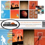 Reminisce LET’S PLAY WOMEN’S BASKETBALL KIT 12"X12" Scrapbook Paper 9pc