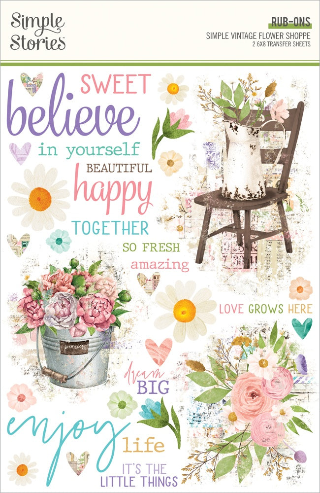 720403PK.jpg Simple Stories Simple Vintage FLOWER SHOPPE Rubons - Image 1