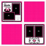 MOUSIN’ AROUND GIRL LAYOUT 12"X12" Scrapbook Paper Kit 4pc