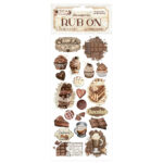 Stamperia COFFEE AND CHOCOLATE RUB ON Rubon Sheet - Image 2