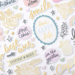 Crate Paper Thickers Gingham Garden HAPPY LIFE Phrase Stickers 65pc - Image 3