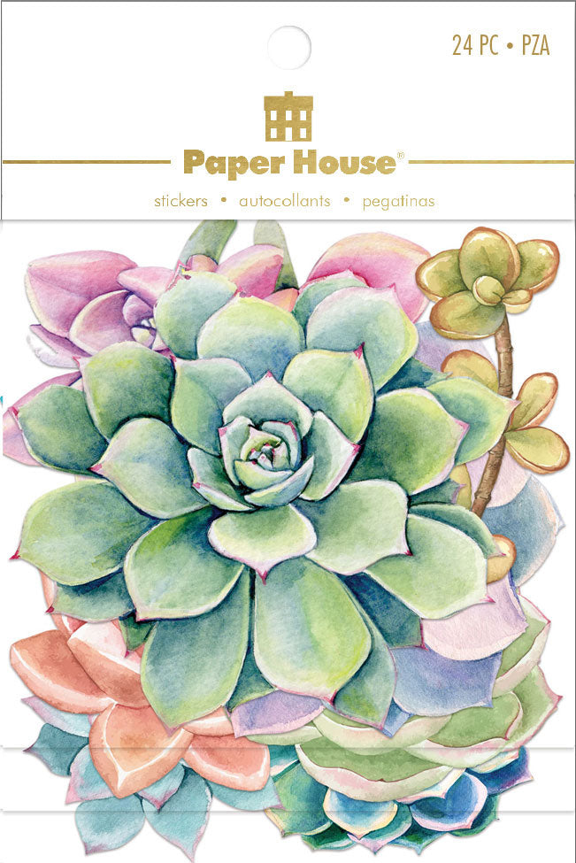 75338D1F-9071-44BC-A3CB-D129DD57E982.jpg Paper House SUCCULENTS Diecut Stickers 24pc - Image 1