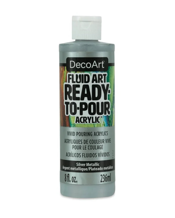 75A8D7E6-82EB-4A59-950B-3704403D5849.jpg DecoArt SILVER METALLIC Vivid Pouring Acrylic 8oz - Image 1