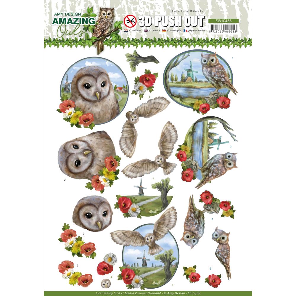75C78483-A969-4BDB-94FD-B643142DC6AE.jpg Amy Design AMAZING OWLS 3D Push Out Diecuts - Image 1