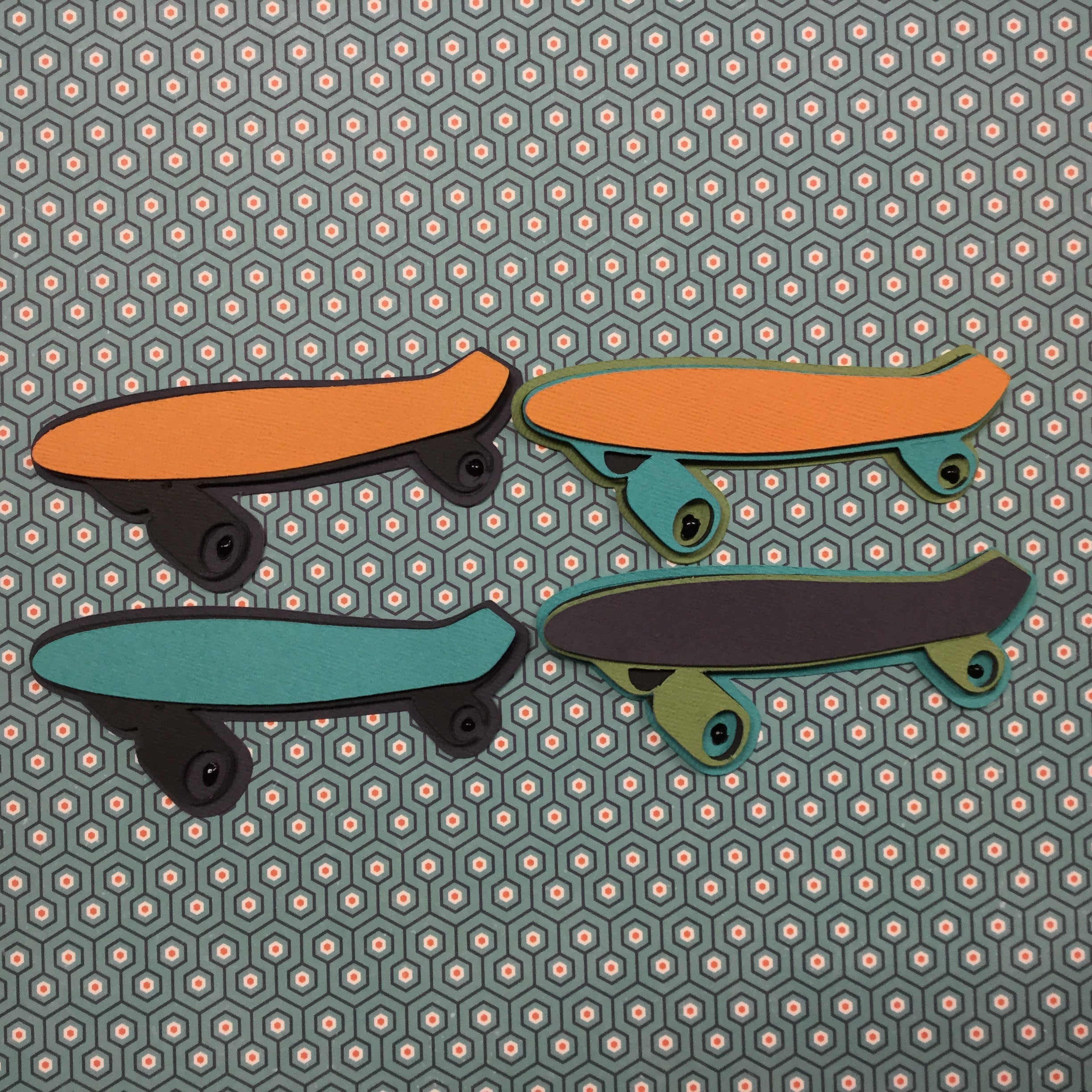 76A0D9B5-3AF1-419B-A7D0-149A460FD933.jpg 2 Cool SKATEBOARD 3D Scrapbook Die Cut Embellishment - Image 1