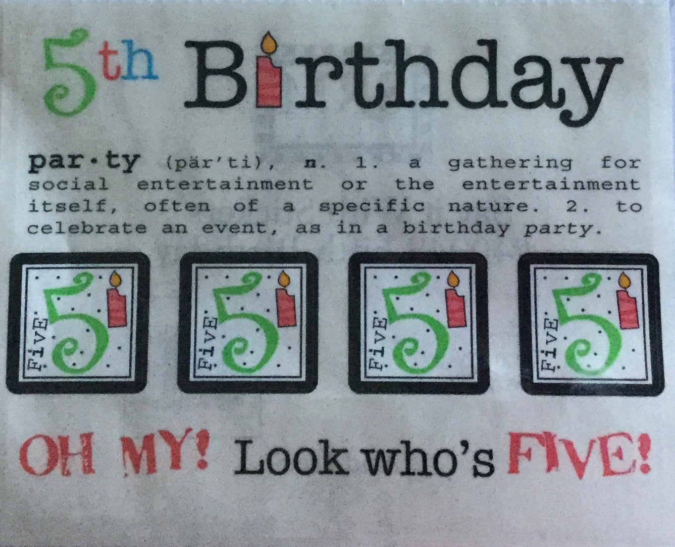 76C6911E-2C07-4EC8-8E28-84FE8C112319.jpg SRM Say It With Stickers FIFTH BIRTHDAY Sticker 1pc - Image 1