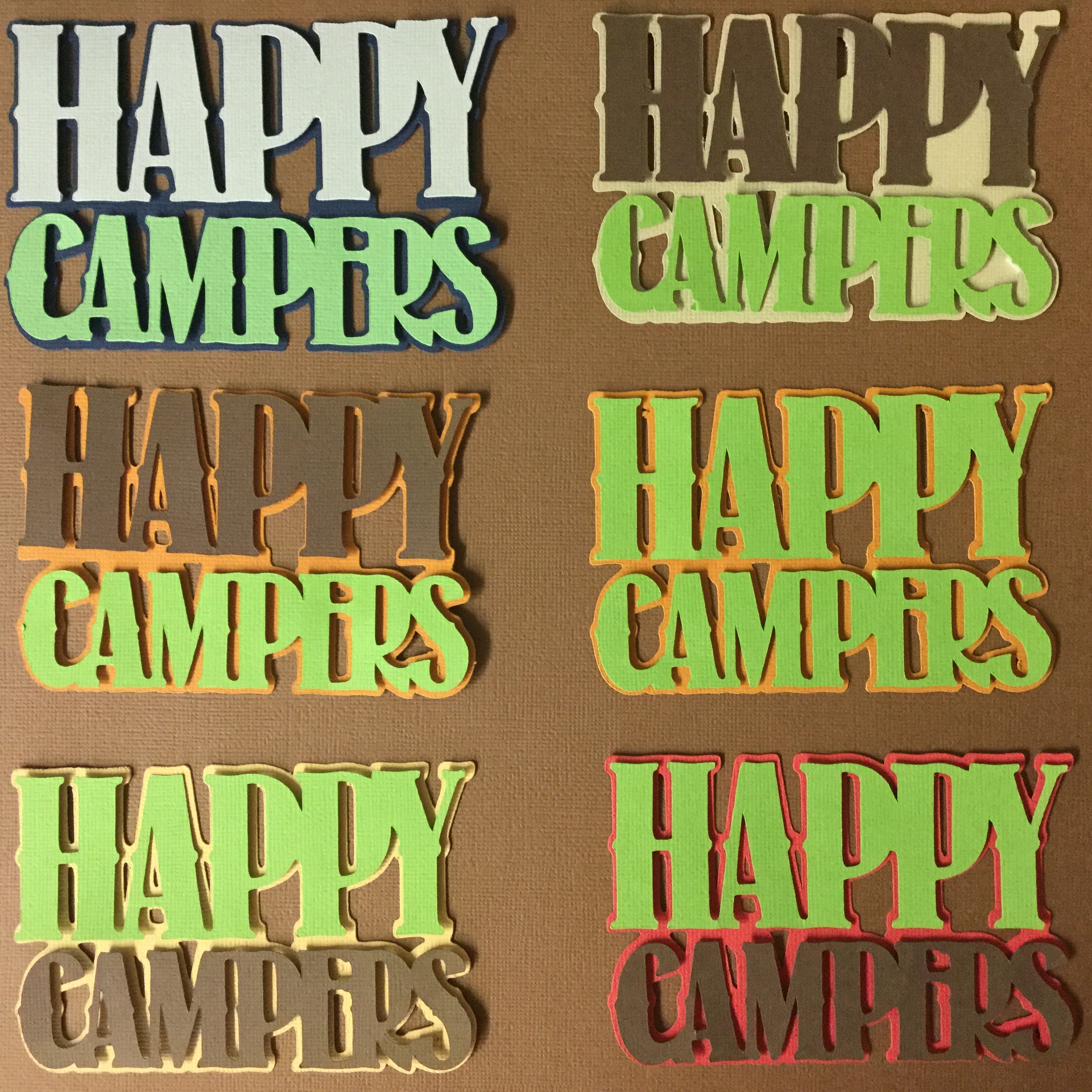76F8EE63-9A65-42F2-BE1C-8A1599CF80EC.jpeg HAPPY CAMPERS Camping Custom Scrapbook Die Cuts - Image 1