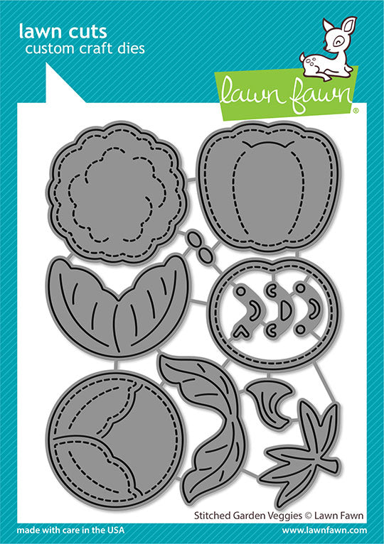 77859066-83AF-422A-956B-5EFB6465EB01.jpg Lawn Fawn Cuts STITCHED GARDEN VEGGIES Custom Craft Dies 11pc - Image 1