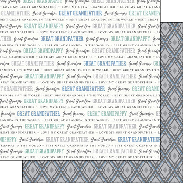 779470DB-6C45-4C24-99E2-2A8B99BB3770.jpg Scrapbook Customs GREAT GRANDFATHER Double Sided Pride 12X12 Paper - Image 1
