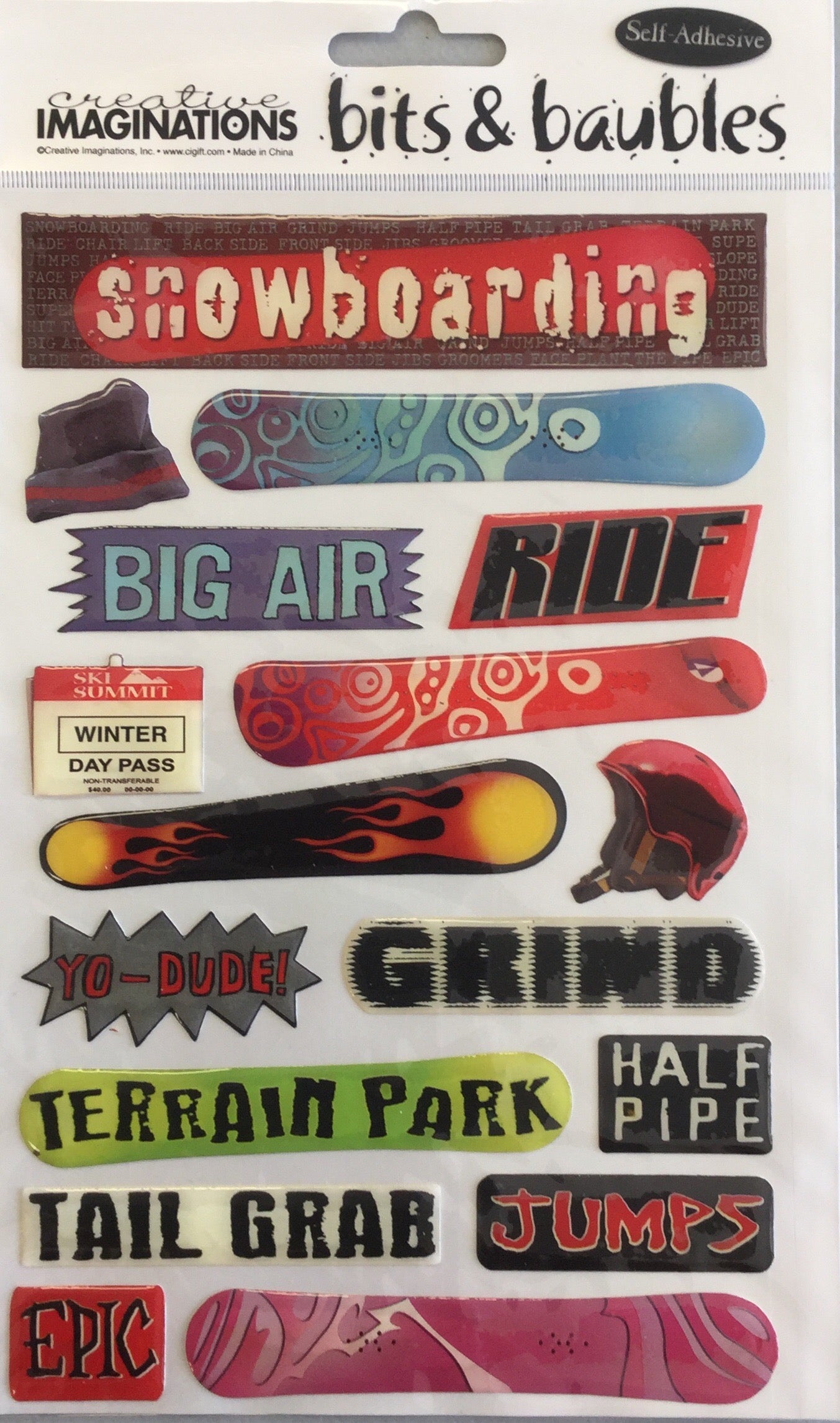 77D5185F-48E7-4E51-B8C6-835D7495EA34.jpeg Creative Imaginations SNOWBOARDING Bits & Baubles Epoxy Stickers - Image 1