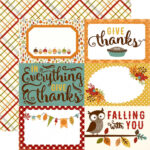 Echo Park Fall Is In The Air 4x6 JOURNALING CARDS 12x12 Cardstock Paper