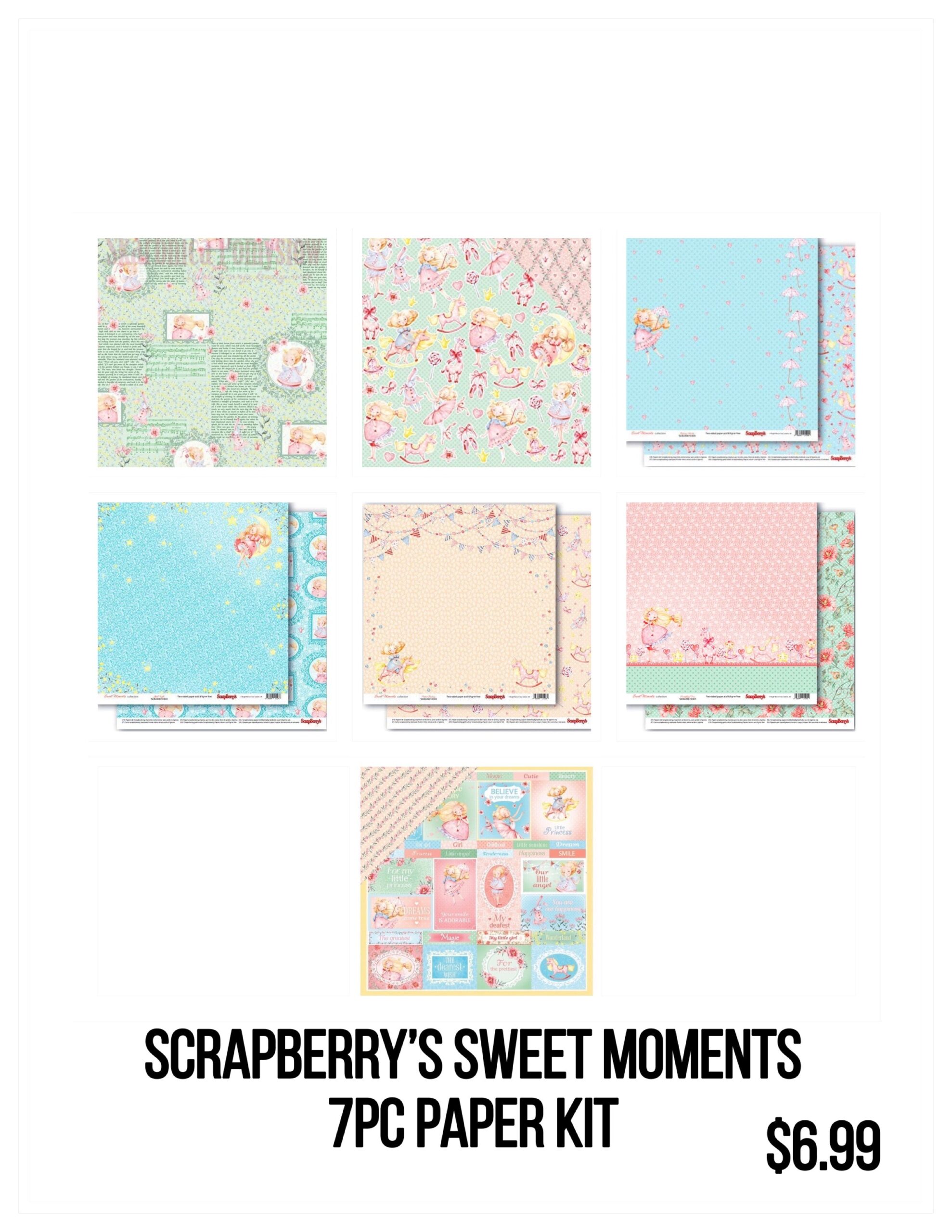 78BA1AC1-BE34-421E-ACCD-53DCFBFCD6D1.jpg Scrapberry’s SWEET MOMENTS 12"X12" Scrapbook Paper Kit 7pc - Image 1