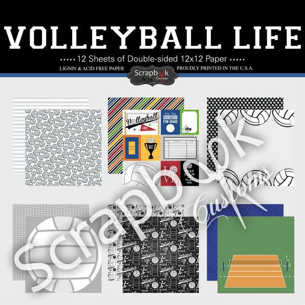 78CCFA27-CF23-42B0-8FA8-95B687F2A7C1.jpeg VOLLEYBALL LIFE KIT 12"X12" Scrapbook Paper 12 Sheets - Image 1