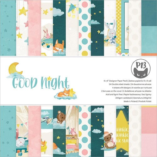 793844C8-2EA0-49BD-9601-EA496C6ED4CD.jpg P13 GOOD NIGHT 12"X12" Designer Paper Pack 14pc Goodnight - Image 1