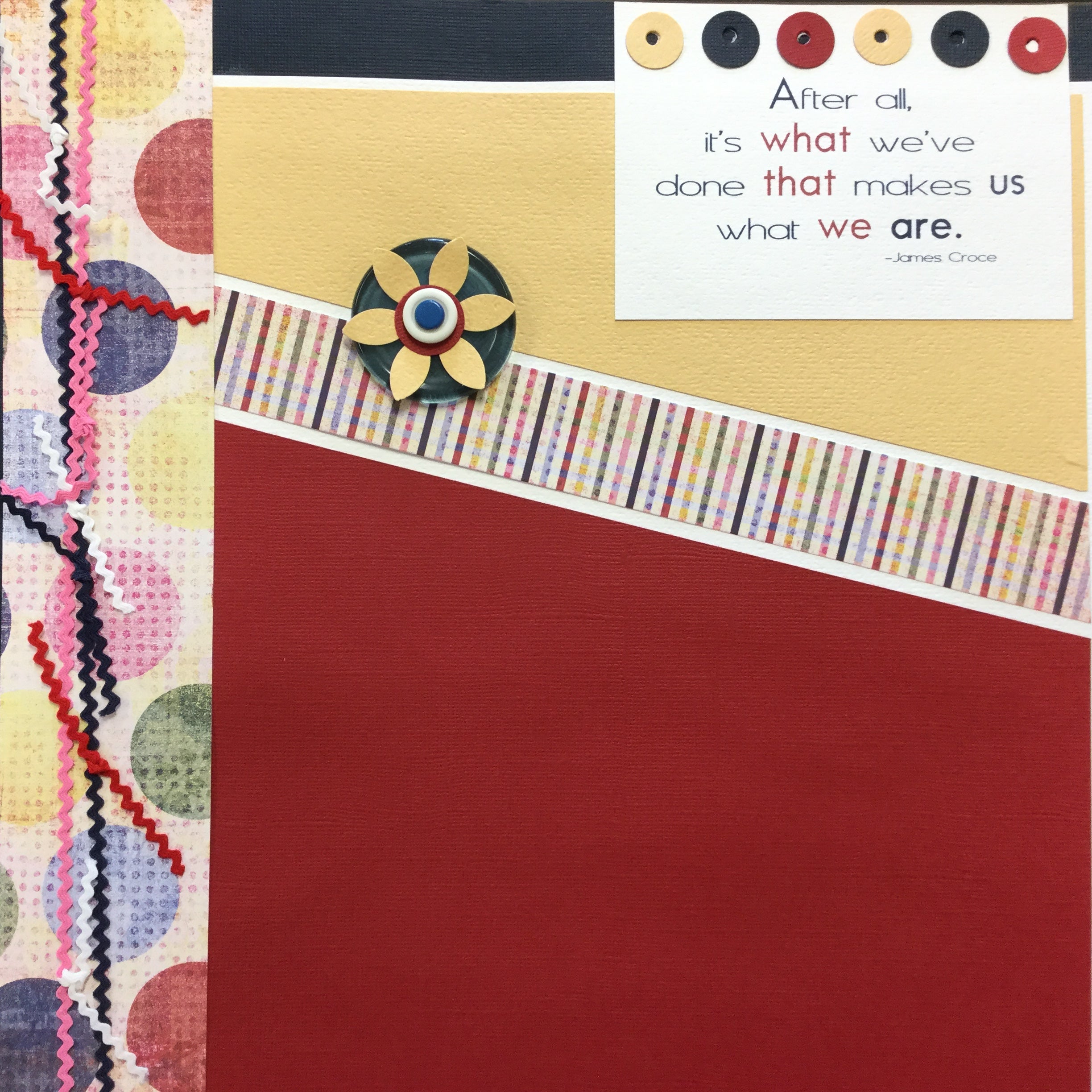 799F767A-F5C5-4735-8F63-ABE5247A9C77.jpg Premade Pages MAKES US WHAT WE ARE 12"X12" Scrapbook Page - Image 1