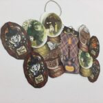 Tags & Ephemera 10pc HALLOWEEN Steampunk Globes Cat - Image 2