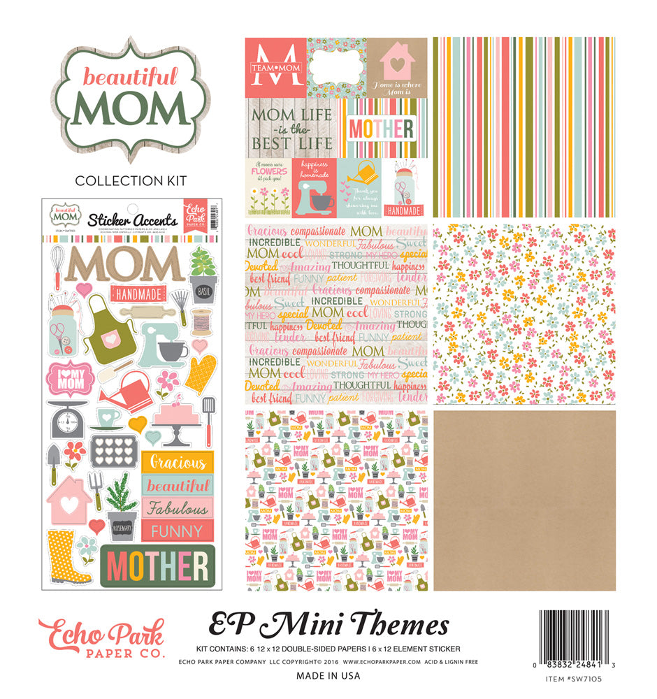 7A3C4F36-6DE6-43F3-8F40-214824DBF4AD.jpeg Echo Park BEAUTIFUL MOM 12"X12" Scrapbook Kit - Image 1