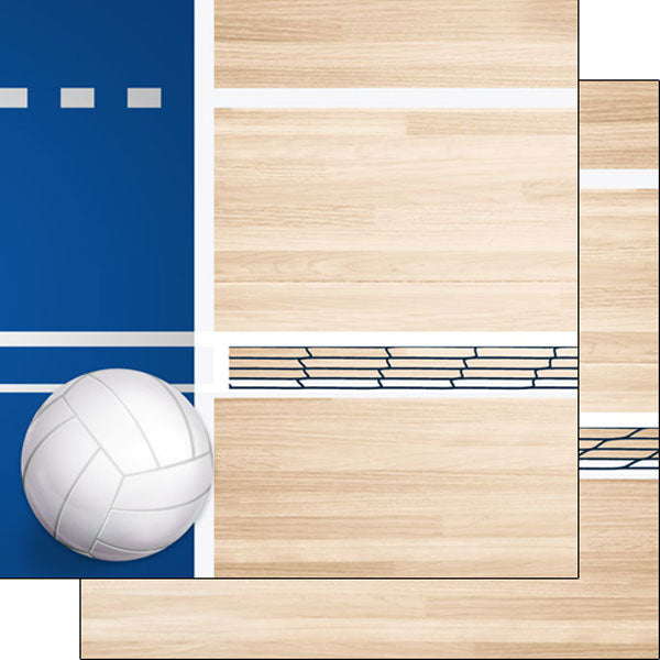 7B777F46-E14D-4B13-B6CE-AB7BD6939D28.jpg Scrapbook Customs VOLLEYBALL ON COURT 12X12 Scrapbook Paper Sports 2pc - Image 1
