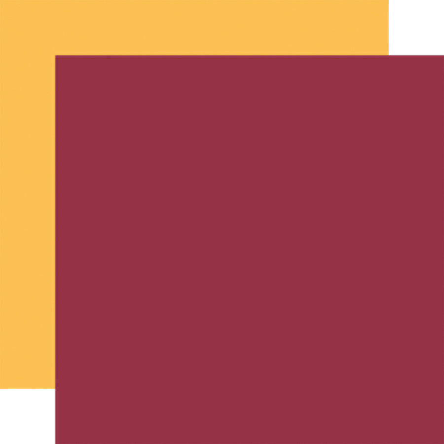 7CEE2176-25C7-4F54-BE5E-423C82CDD873.jpg Carta Bella Flora No.5 MAROON & YELLOW Solids 12"X12" Scrapbook Cardstock - Image 1