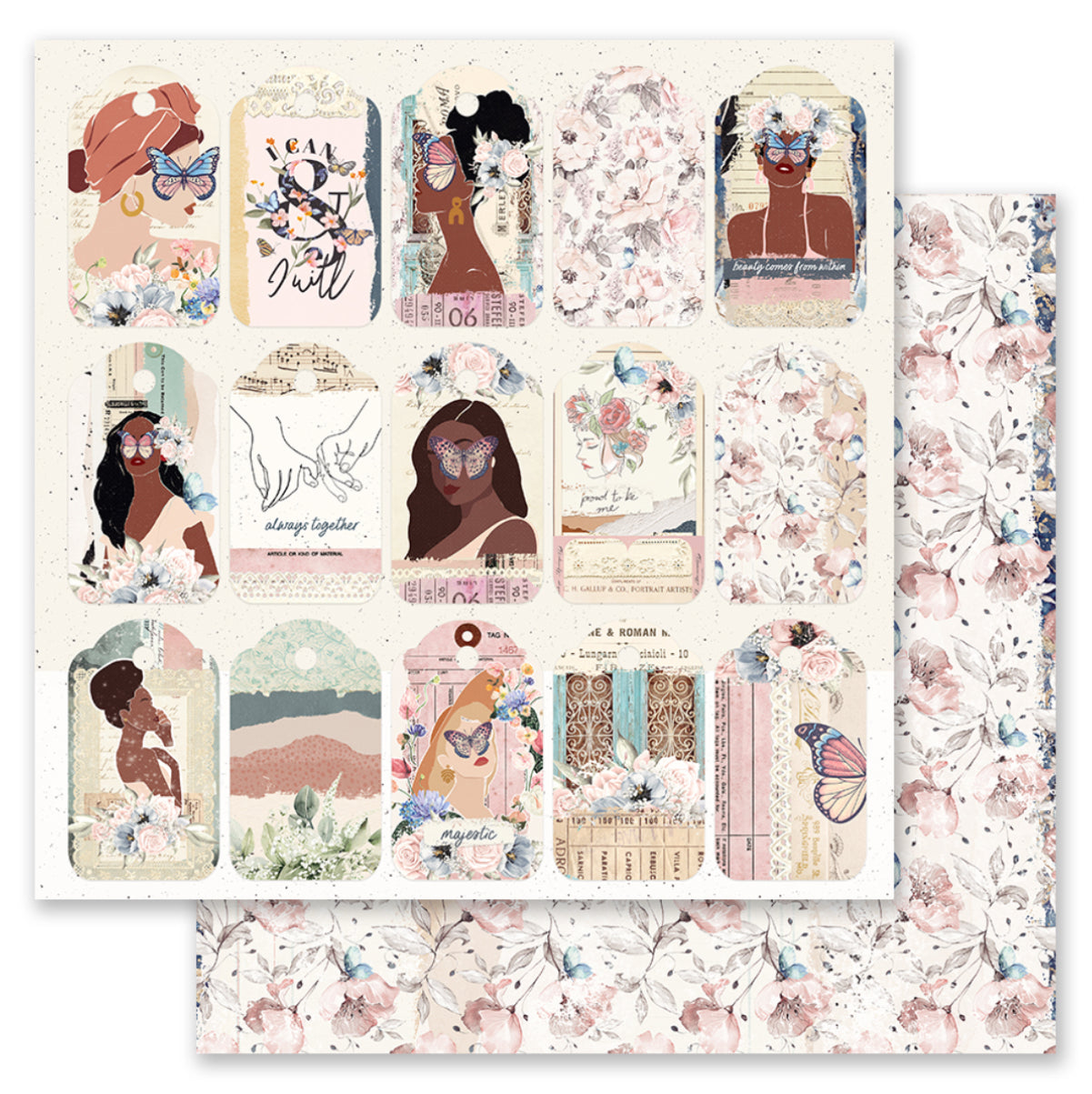 7EB85FE5-4DC4-4CFF-B00A-E3F174F12C9B.jpg Prima Indigo Collection ALWAYS TOGETHER 12"X12" Scrapbook Paper - Image 1