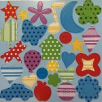 Primary Polka Dot Stripes Chipboard Icons & Shapes 12” x 12” Sheet