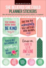 Peter Pauper Planner Stickers SHE BELIEVED SHE COULD Essentials - Image 2