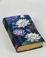 Soft Leather Journal PURPLE FLOWER ART Blank A7 - Image 5