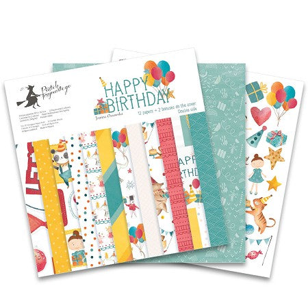 80158B87-CD60-4088-A84D-05302F90EB16.jpg P13 HAPPY BIRTHDAY 12"X12" Designer Paper Pack 14pc. - Image 1