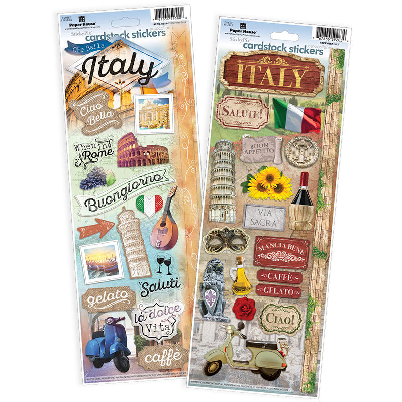 80E82081-4254-4657-816C-8C46BE89C314.jpg Paper House ITALY Cardstock Stickers Value Pack 37pc - Image 1