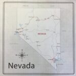 NEVADA ADVENTURE MAP 12"X12" Custom Travel Paper LV