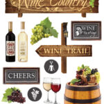Paper House WINE COUNTRY 3D Stickers 13pc Vineyard