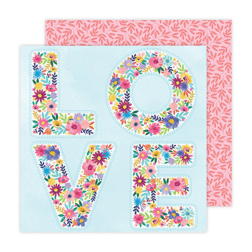 82659A17-B8B4-46FE-B4A6-3C407B2F63F3.jpg Paige Evans BLOOMING WILD 17 Love 12"X12" Scrapbook Paper - Image 1