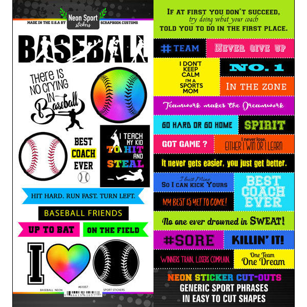 82FE3DA9-49DF-4E1F-98B2-AE068E1B302A.jpeg Neon Sports BASEBALL Sticker Scrapbook Customs - Image 1