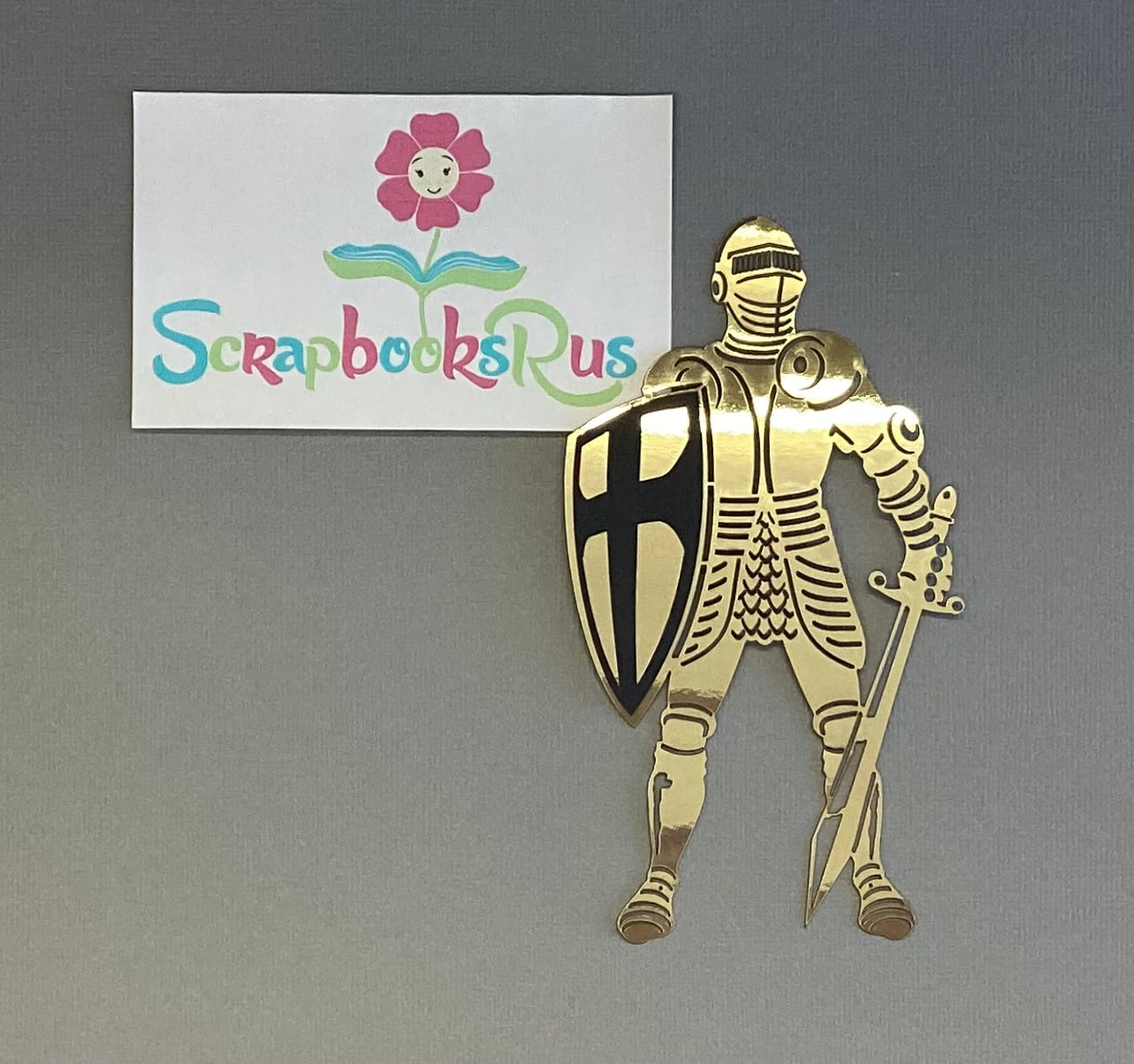 830143F7-B55F-4C08-8FBE-86B89C9404E3.jpg Laser Cut GOLD KNIGHT Diecut Embellishment - Image 1